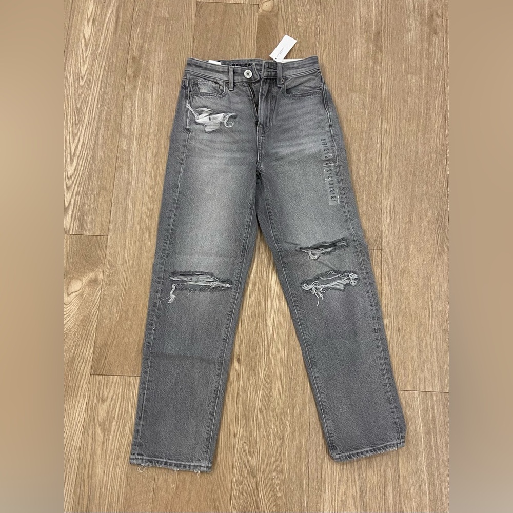 grey high rise boyfriend jeans